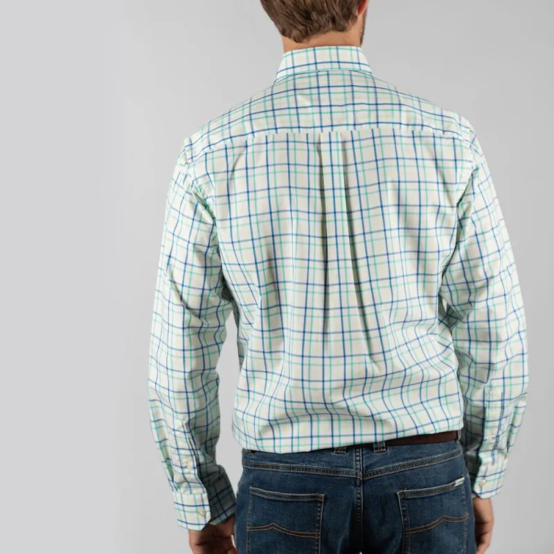 Schoffel Mens Holkham Classic Shirt Mint/Yellow/Mykonos-4